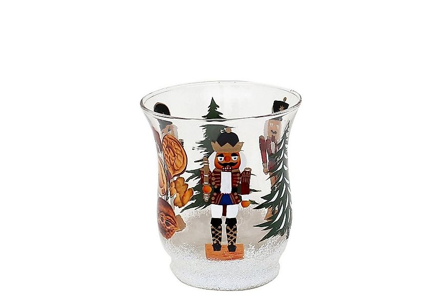 SIGRO Teelichthalter Teelichthalter Ø 8 cm aus Glas mit Weihnachtsmotiv (St günstig online kaufen