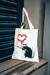 AvantgART Shopper Stoffbeutel Baumvolle, Jutebeutel, Banksy günstig online kaufen