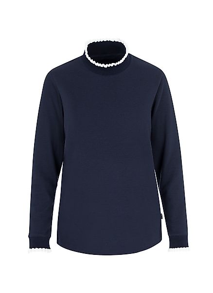 Trigema Sweatshirt "TRIGEMA Stehkragen Pullover mit Rüschen" günstig online kaufen
