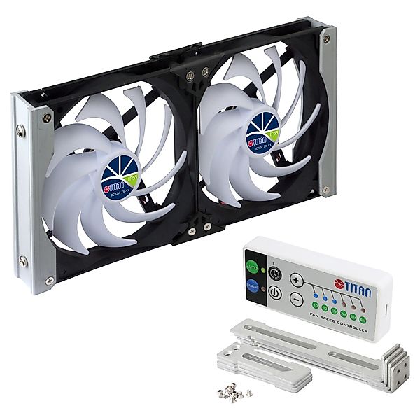 TITAN® Lüftungsschieber TTC-SC20(A)+ Kühlschrank-Doppellüfter 92x25mm IP55 günstig online kaufen