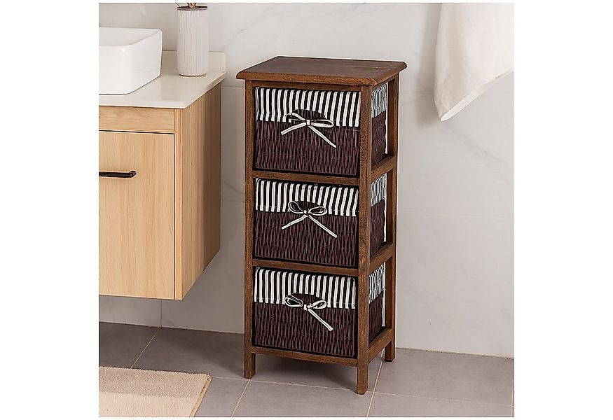 HTI-Living Badregal Praktisches Regal aus Paulowniaholz mit 3 Körben, Stück günstig online kaufen
