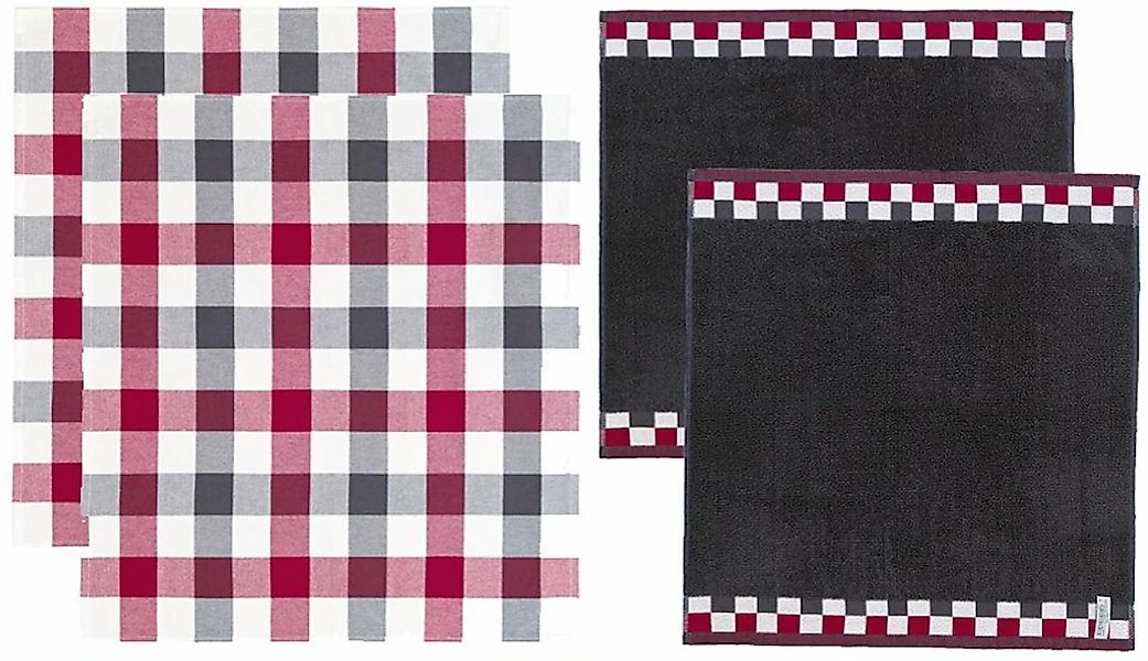 DDDDD Geschirrtuch "Carré" Combiset: 2 Küchentücher & 2 Geschirrtücher günstig online kaufen