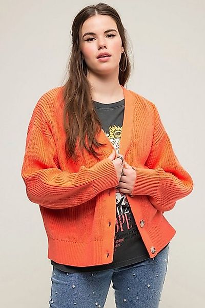 Studio Untold Strickjacke Strickjacke oversized Strukturstrick V-Ausschnitt günstig online kaufen