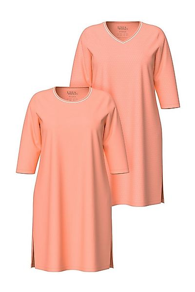 Ulla Popken Bigshirt Bigshirts 2er-Pack Rundhals/ V-Ausschnitt 3/4-Arm günstig online kaufen