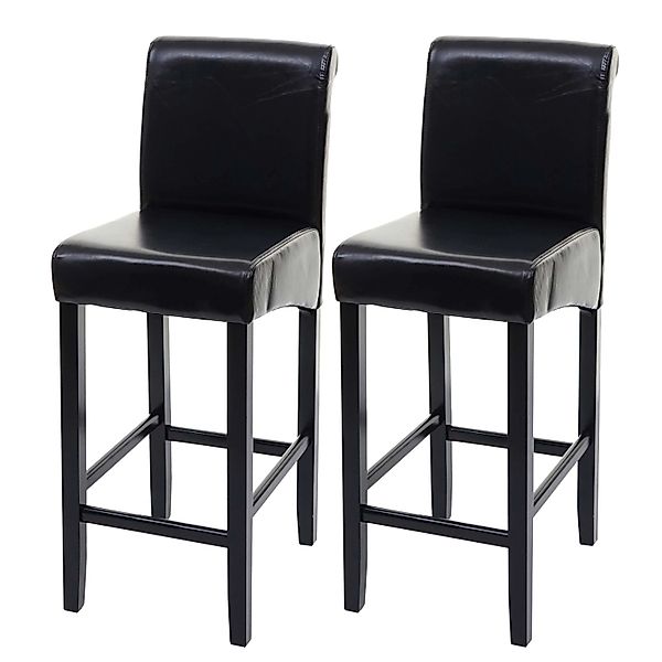 PROREGAL 2er-Set Barhocker Gepolstert Mit Lehne Sitzhöhe 75cm Holz Schwarz günstig online kaufen