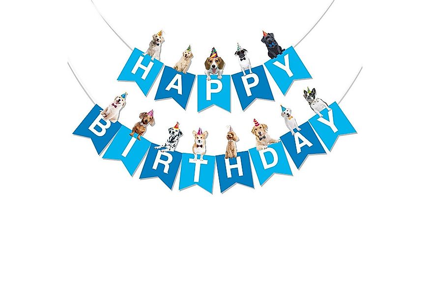 BRUBAKER Wimpelkette Happy Birthday Geburtstagsgirlande mit Hunden - Geburt günstig online kaufen