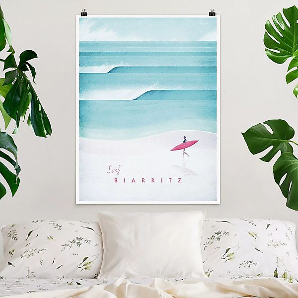 Poster Strand - Hochformat Reiseposter - Biarritz günstig online kaufen