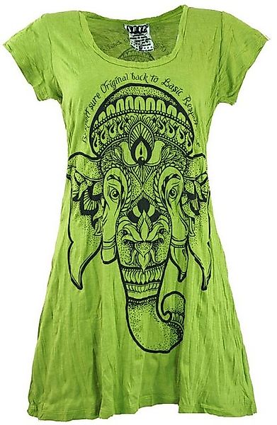 Guru-Shop T-Shirt Sure Long Shirt, Minikleid Ganesha - lemon Festival, Goa günstig online kaufen