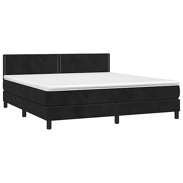 vidaXL Boxspringbett mit Matratze & LED Schwarz 180x200 cm Samt 3134359 günstig online kaufen
