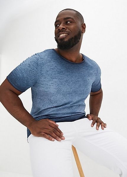 bonprix T-Shirt reguläre Passform, weiter Ausschnitt, mit gewaschener Optik günstig online kaufen