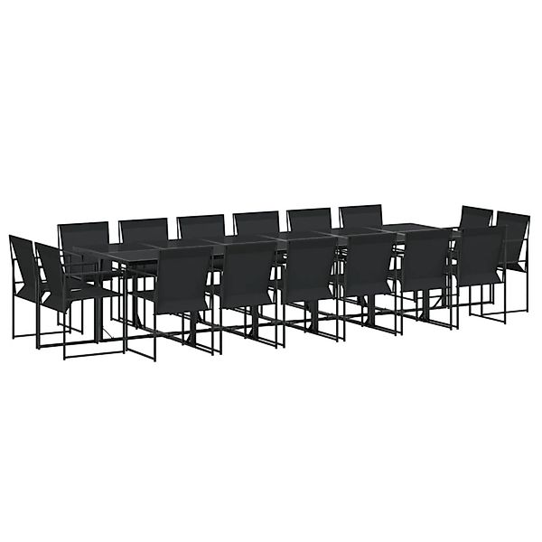 vidaXL 17-Tlg Garten-Essgruppe Schwarz Textilene 3295127 günstig online kaufen