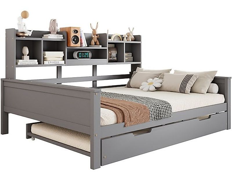 SeedWave Holzbett Modern Funktionbett Tagesbett mit 1 Ausziehbett, 90×200cm günstig online kaufen