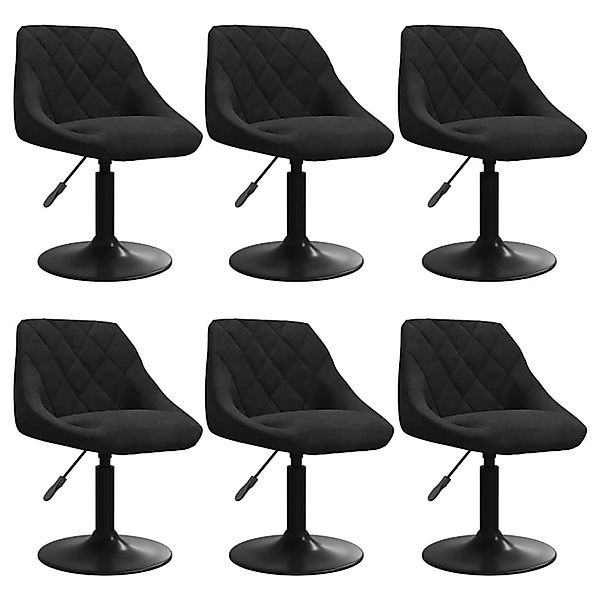 vidaXL Esszimmerstühle 6 Stk Drehbar Schwarz Samt 3088799 günstig online kaufen