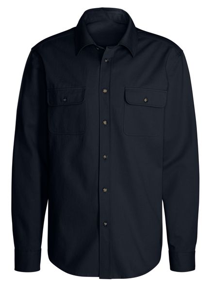 John Devin Langarmhemd Overshirt aus reiner Baumwolle, mit aufgesetzten Tas günstig online kaufen