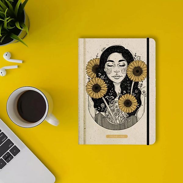 Nachhaltiges Notizbuch A5 - Nari "Sunflower" günstig online kaufen