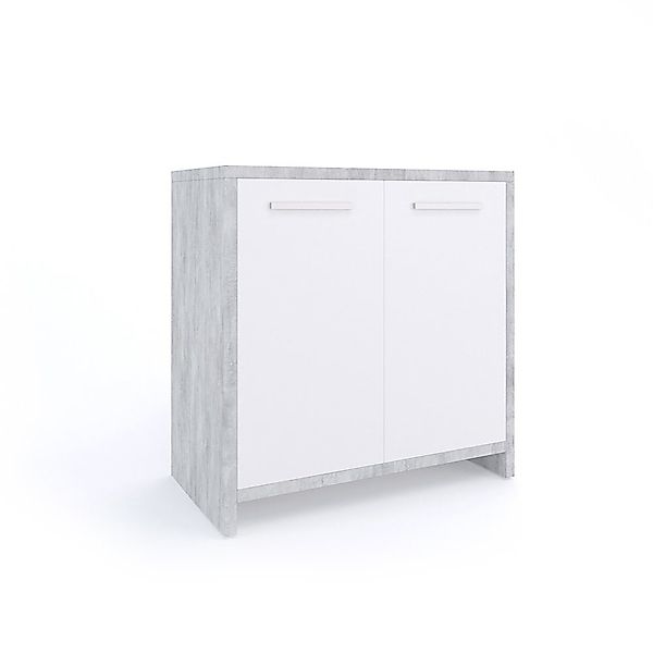 Vicco Waschbeckenunterschrank Kiko, Beton/Weiß, 58 x günstig online kaufen