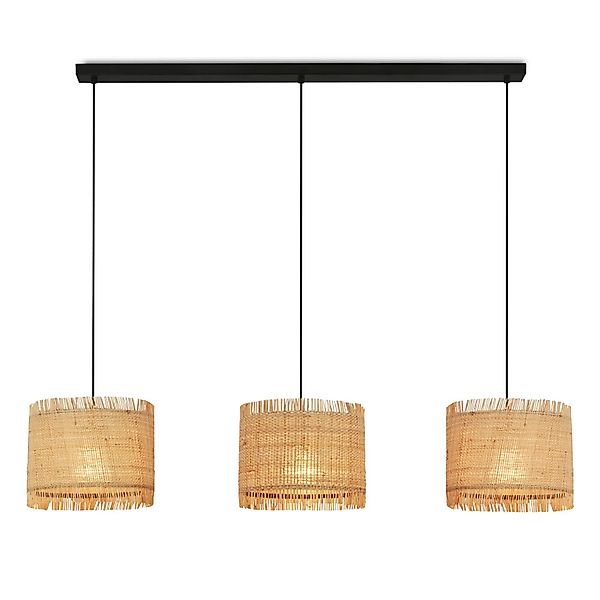 Briloner Leuchten LED Pendelleuchte Hängelampe Natur Stroh Bast 1-&3-flammi günstig online kaufen