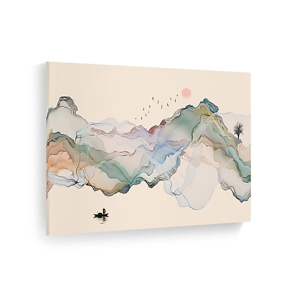 WallSpirit Leinwandbild "Abstrakte Tintenlandschaft" - XXL günstig online kaufen