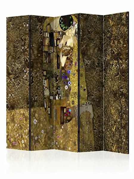 artgeist Paravent Golden Kiss II [Room Dividers] braun-kombi Gr. 225 x 172 günstig online kaufen