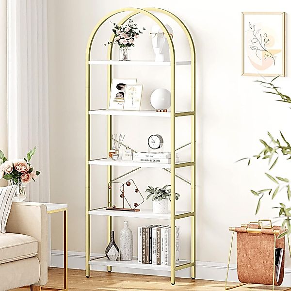 GarveeMore Bücherregal Standregal mit 5 Ebenen,gewölbt günstig online kaufen