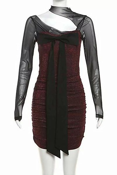 ZWY Dirndl Hoch tailliertes unregelmäßig plissiertes schmales Kleid Eleganz günstig online kaufen