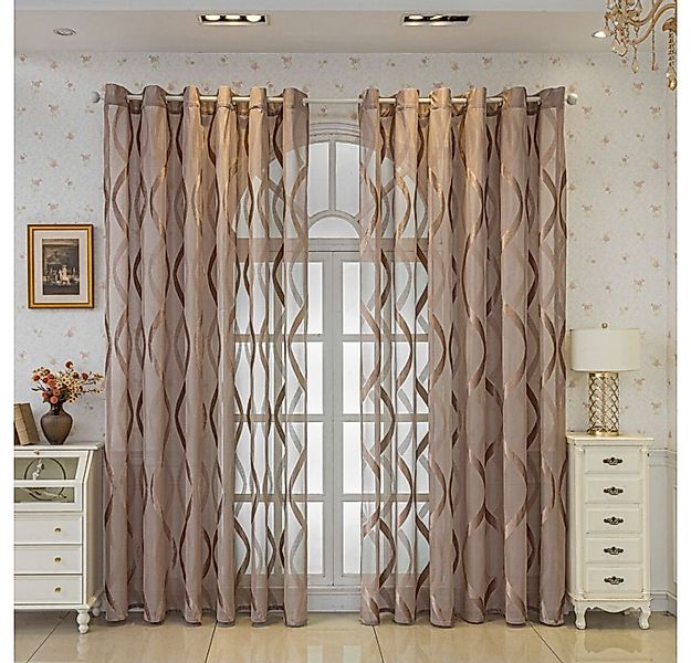 BYSURE Gardine Vorhang mit Wellenmuster (2 St), Ösen, halbtransparent, Voil günstig online kaufen