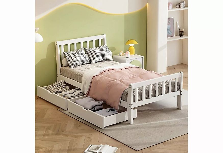 REDOM Holzbett Kinderbett mit Schubladen zur Aufbewahrung, Rahmen aus Kiefe günstig online kaufen