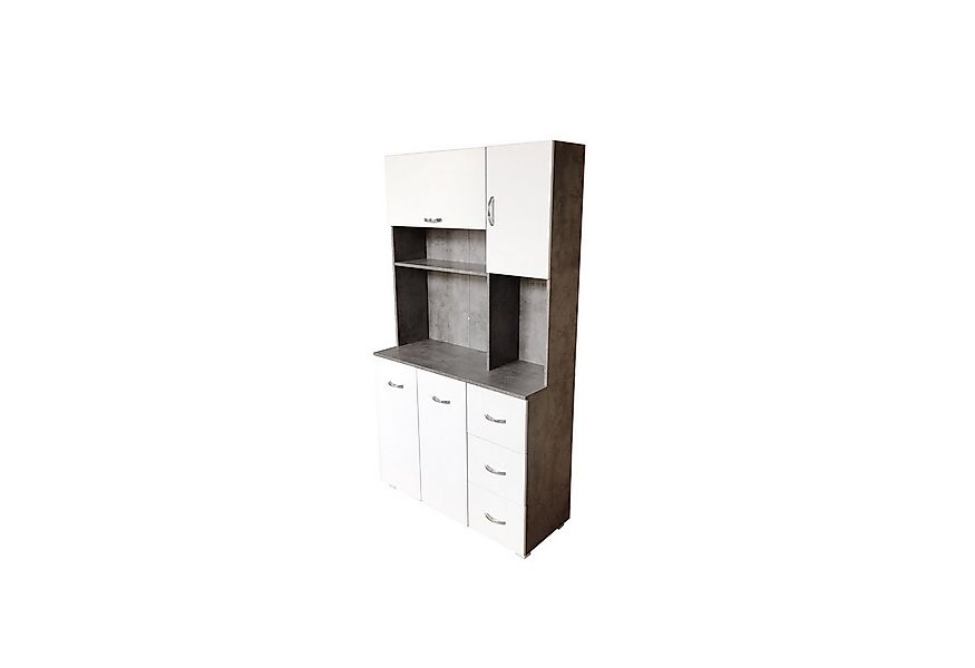 HTI-Living Hochschrank Küchenschrank Beton/Weiß Blanca (Stück, 1-St., 1 Sch günstig online kaufen