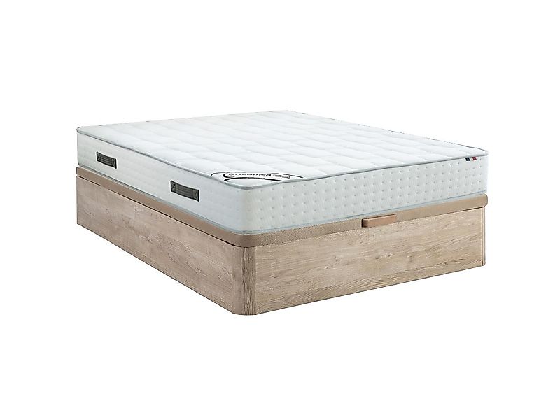 Set aus Bettgestell + Matratze - 140 x 190 cm - Hybridmatratze - Taschenfed günstig online kaufen