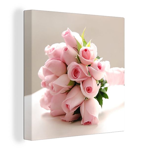 OneMillionCanvasses® Leinwandbild Ein Blumenstrauß aus rosa günstig online kaufen