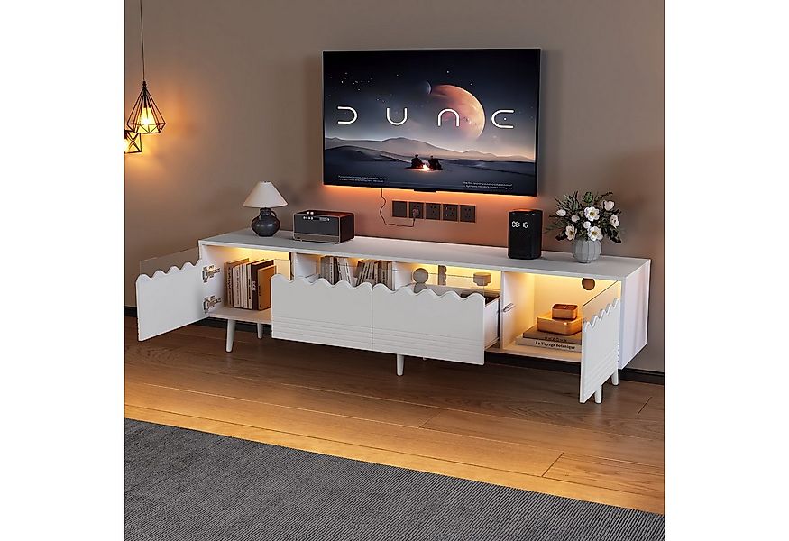 STILVORA Lowboard TV-Schrank mit 6 Stützbeinen,TV-Ständer mit 2 Schubladen& günstig online kaufen