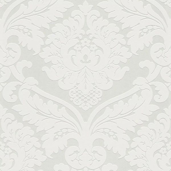 Bricoflor Barock Vliestapete Hell Weiße Tapete mit Ornamenten Ideal für Woh günstig online kaufen