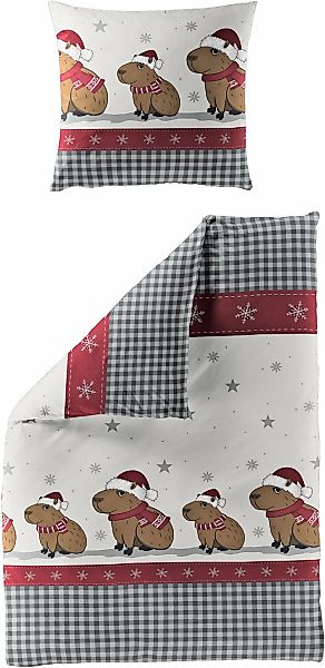 BIERBAUM Bettwäsche "Wichtel" 2 tlg. 100 % Baumwolle, Biber, unterschiedlic günstig online kaufen