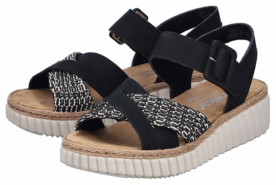 Rieker Sandale Sommerschuh, Strandschuh, Urlaubsschuh mit Bastumrahmung günstig online kaufen