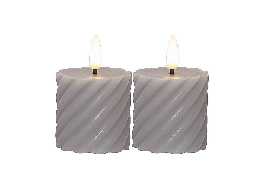 STAR TRADING LED-Kerze LED Stumpenkerze Swirl Echtwachs gedreht H: 7,5cm Ti günstig online kaufen
