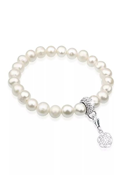 Nenalina Perlenarmband "Lebensblume Perle Kristalle 925 Silber" günstig online kaufen