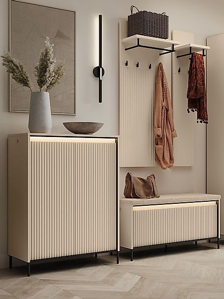 Compleo Garderoben-Set mit Sitzbank, Elegant GarderobenSet Schmaler Flur, L günstig online kaufen
