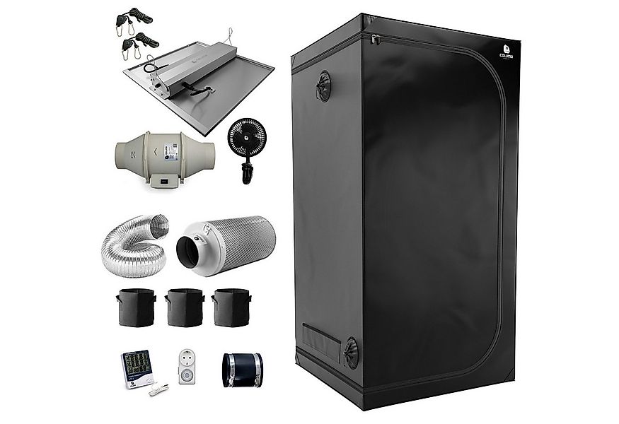 Caluma Gewächshaus Growbox Komplett Set - 100x100 cm Growzelt, 240W LED, fü günstig online kaufen