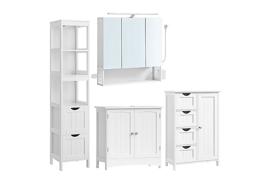 VASAGLE Badmöbel-Set Badezimmerschrank, (4er Set), 2 Badezimmerschränke, 1 günstig online kaufen