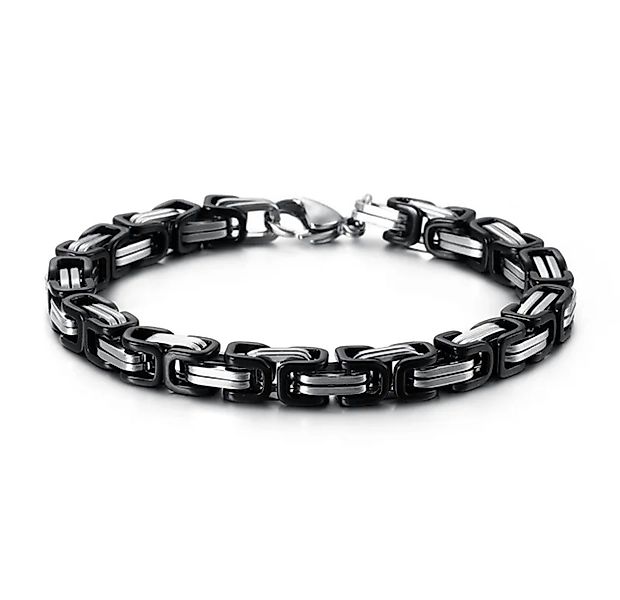 Karisma Schmuck Königsarmband Männer Edelstahl Armkette Schwarz/Silber Hiph günstig online kaufen