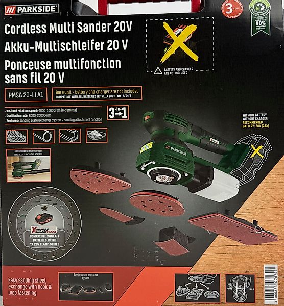 Parkside Akku-Multischleifer 20V 3in1 Akku Multischleifer günstig online kaufen