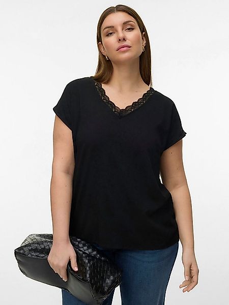 Vero Moda Curve Shirttop VMCBELLA SL LACE TOP WVN NOOS CUR Viskosemischung, günstig online kaufen