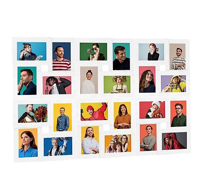 vidaXL Bilderrahmen Collage Bilderrahmen für 24x(10x15 cm) Fotos Weiß MDF, günstig online kaufen