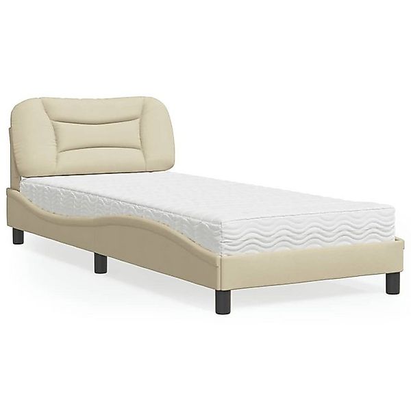 vidaXL Bett Bett mit Matratze Creme 80x200 cm Stoff günstig online kaufen