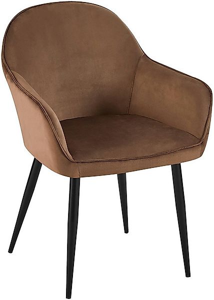 CLP Esszimmerstuhl Boise, Polsterstuhl mit Samt-Bezug, Metallgestell günstig online kaufen