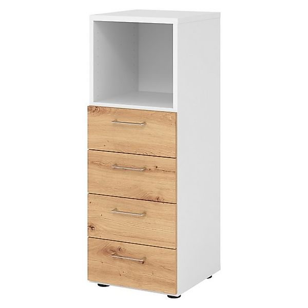 bümö Aktenschrank smart Schubladen Kombi - 4 Schübe Dekor: Weiß/Asteiche günstig online kaufen
