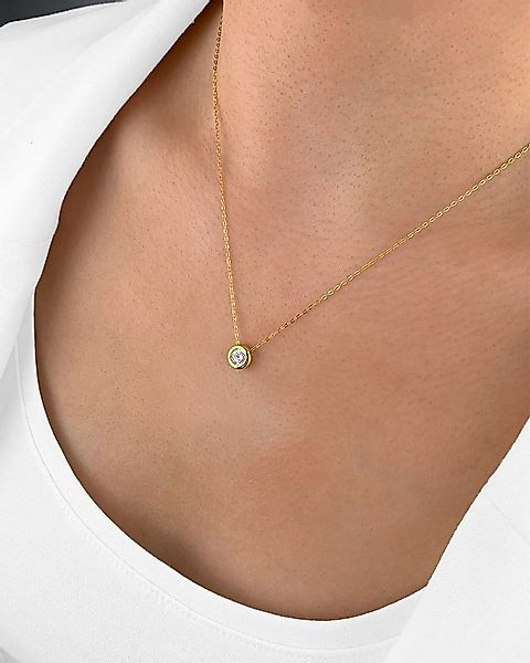 DANIEL CLIFFORD Kette mit Anhänger 'Una' Damen Halskette Silber 925 14k ver günstig online kaufen