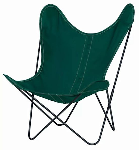Sessel AA Butterfly OUTDOOR textil grün Stoffbezug / Gestell schwarz - AA-N günstig online kaufen