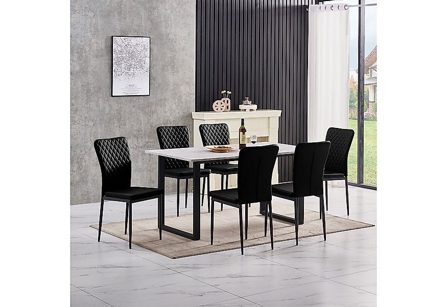 JYMTOM Esszimmerstuhl Samt/Kunstleder, hoher Lehne, Metallgestell, 4/6er-Se günstig online kaufen