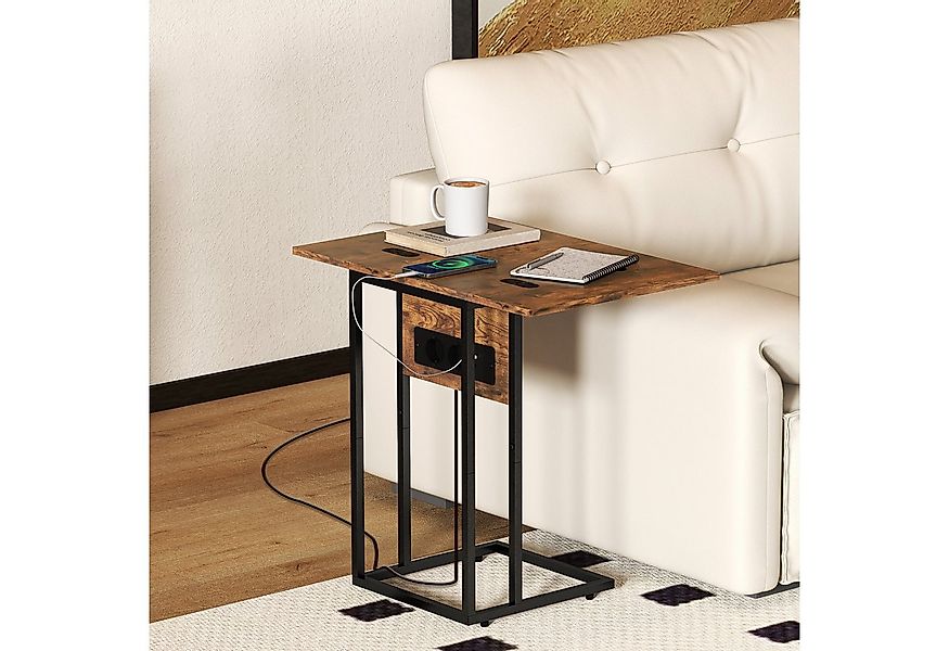 HOMCOM Beistelltisch mit Steckdosenleiste (Kaffeetisch, 1-St., Couchtisch), günstig online kaufen